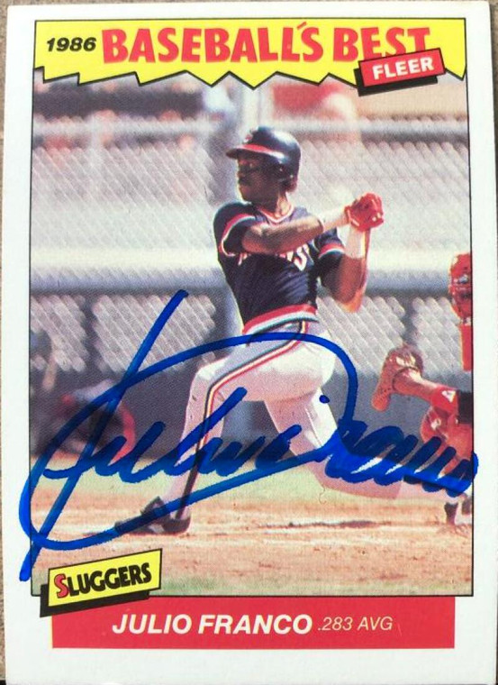 Julio Franco Autographed 1986 Fleer Baseball's Best Sluggers & Pitchers #9