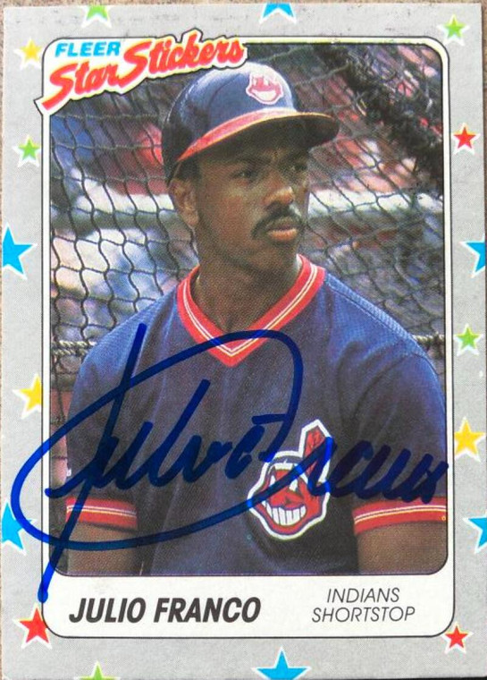 Julio Franco Autographed 1988 Fleer Star Stickers #19
