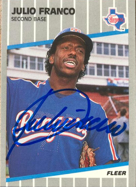 Julio Franco Autographed 1989 Fleer Update #U-64