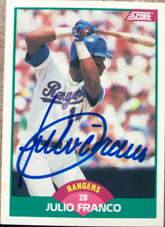 Julio Franco Autographed 1989 Score Rookie/Traded #35T