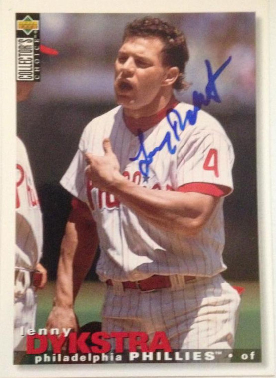 Lenny Dykstra Autographed 1995 Collector's Choice #365
