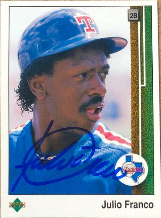 Julio Franco Autographed 1989 Upper Deck #793 Texas Rangers Card