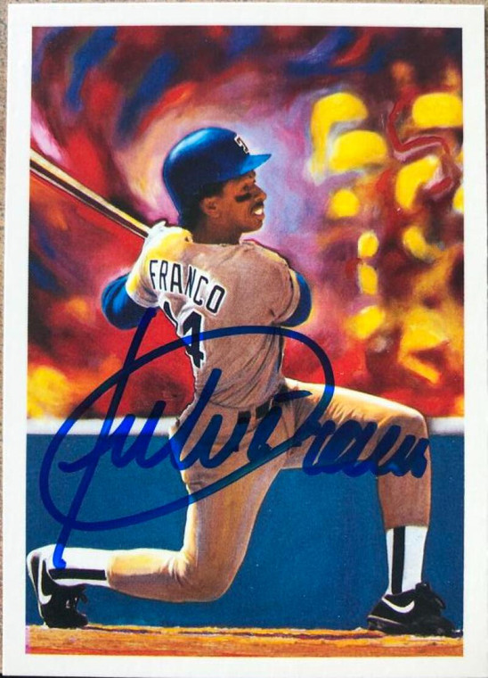 Julio Franco Autographed 1989 Score Scoremasters #29 Texas Rangers Card