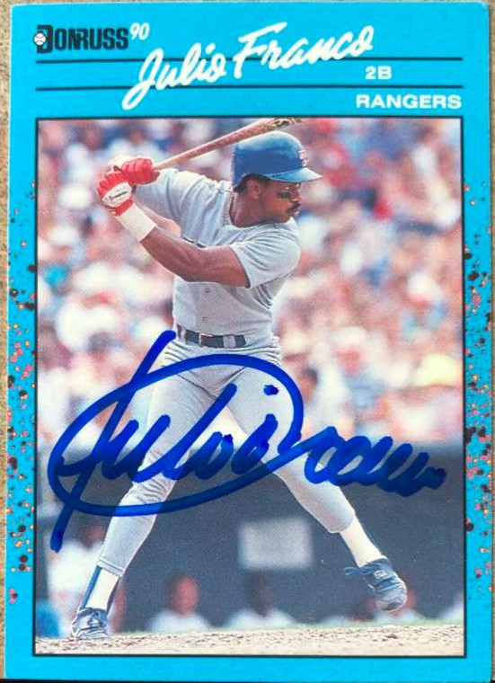 Julio Franco Autographed 1990 Donruss Best of the AL #112