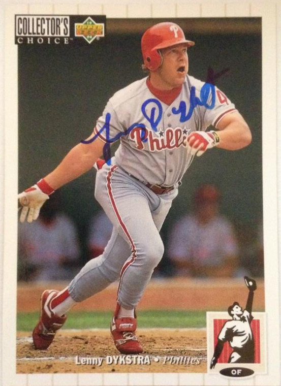 Lenny Dykstra Autographed 1994 Collectors Choice #369