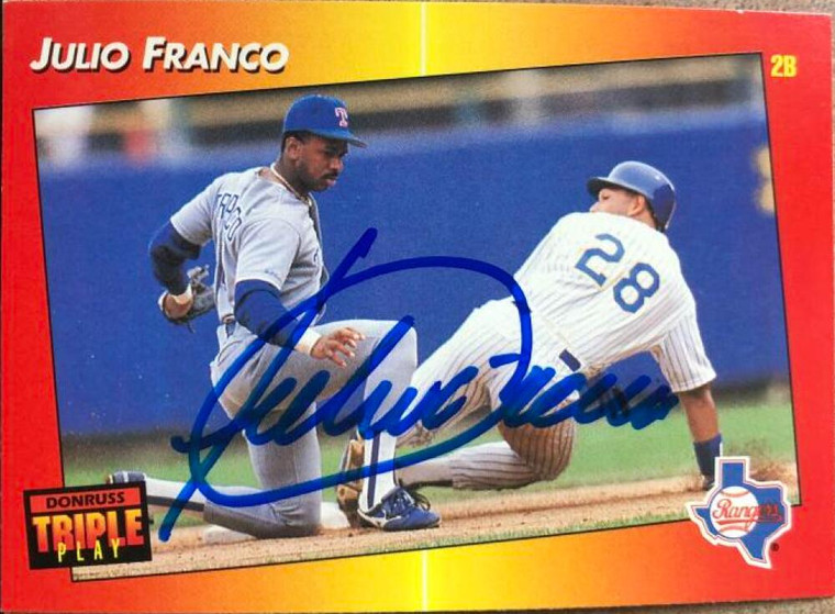 Julio Franco Autographed 1992 Triple Play #83