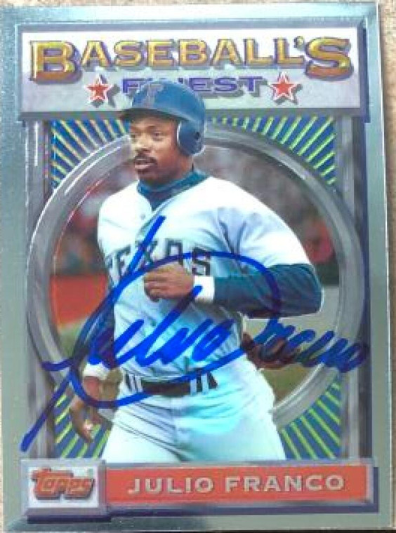 Julio Franco Autographed 1993 Topps Finest #161