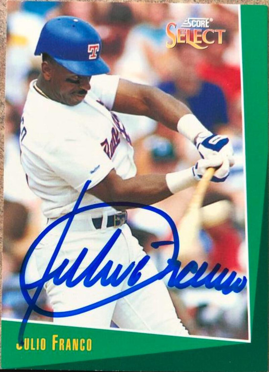 Julio Franco Autographed 1993 Score Select #58