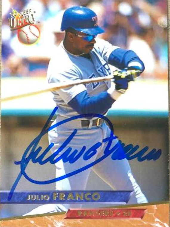 Julio Franco Autographed 1993 Fleer Ultra #277