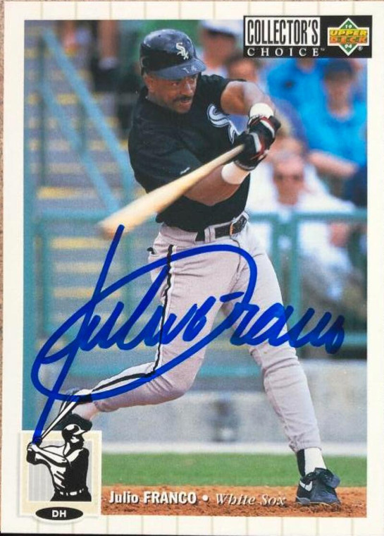 Julio Franco Autographed 1994 Collector's Choice #415