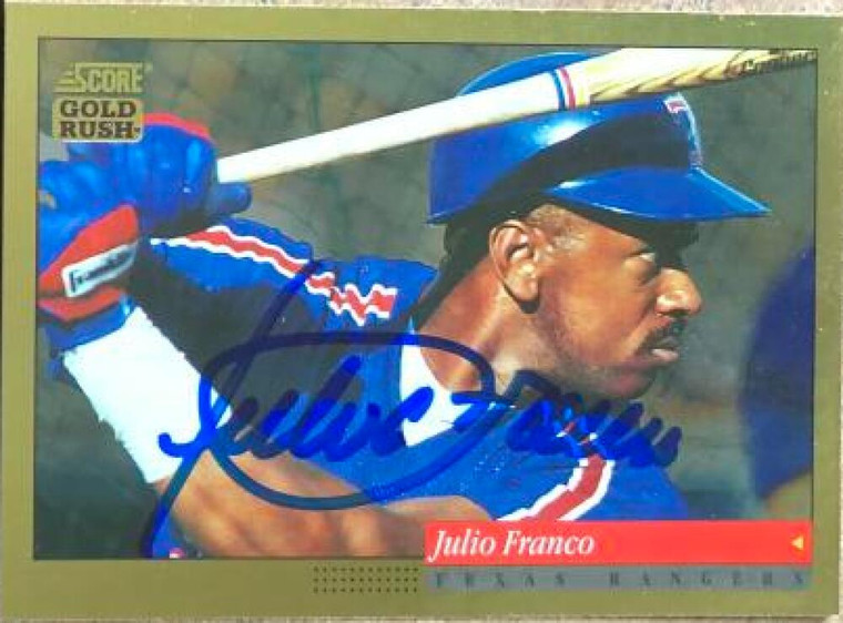 Julio Franco Autographed 1994 Score Gold Rush #413