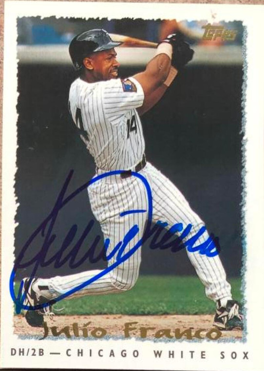 Julio Franco Autographed 1995 Topps #135