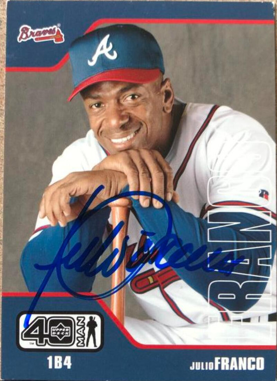 Julio Franco Autographed 2002 Upper Deck 40 Man #527