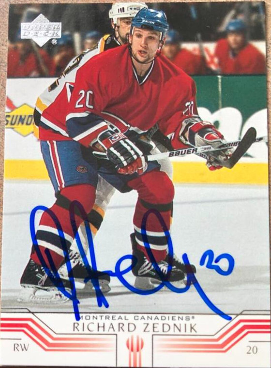 Richard Zednik Autographed 2001-02 Upper Deck #91