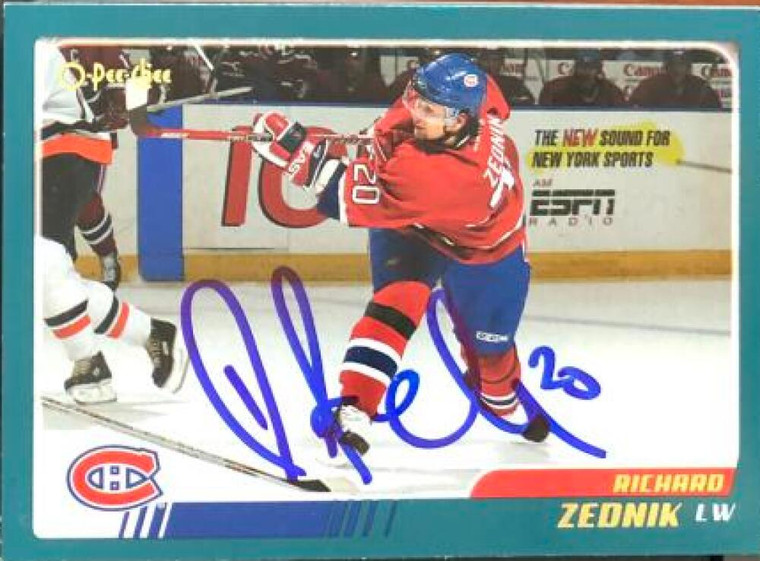 Richard Zednik Autographed 2003-04 O-Pee-Chee #84