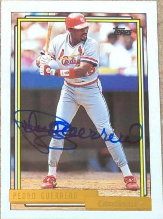 Pedro Guerrero Autographed 1992 Topps Gold #470