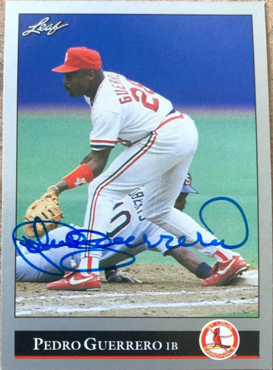 Pedro Guerrero Autographed 1992 Leaf #18