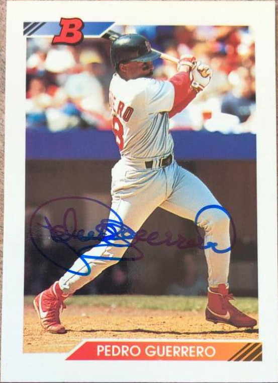 Pedro Guerrero Autographed 1992 Bowman #377