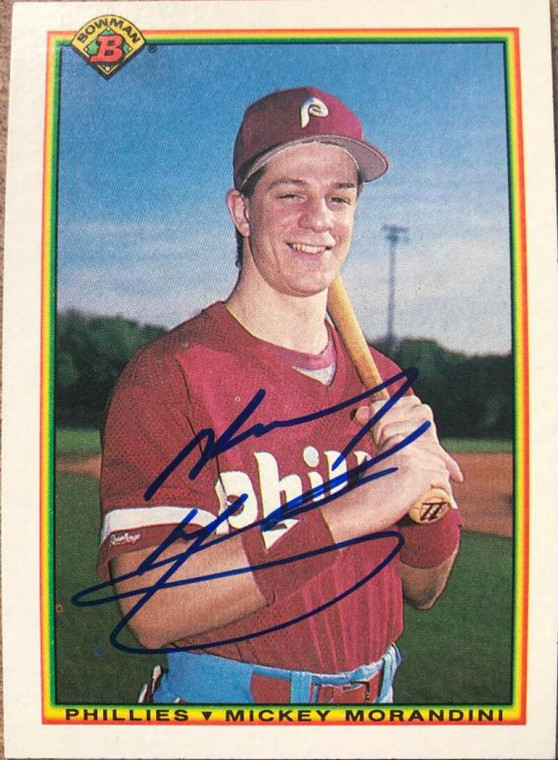 Mickey Morandini Autographed 1990 Bowman #153 Philadelphia Phillies RC 
