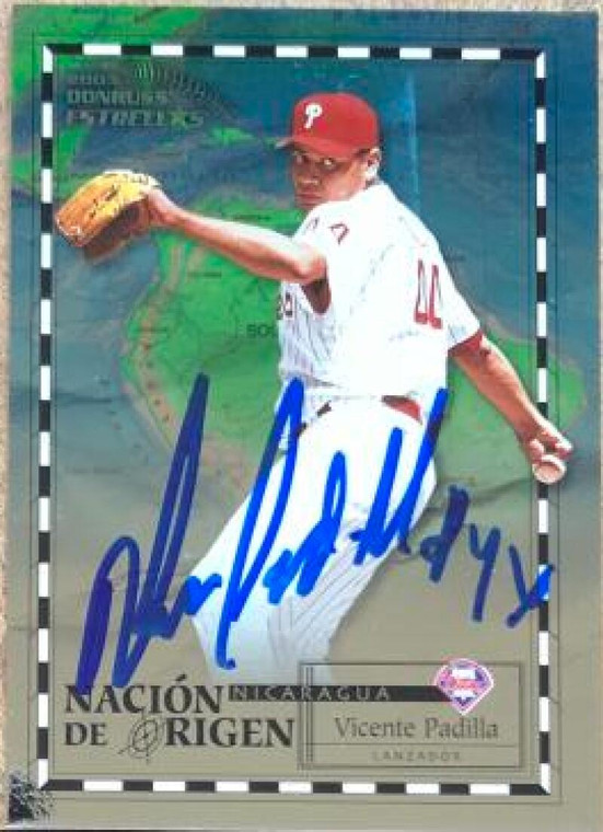 Vicente Padilla Autographed 2003 Donruss Estrellas Nacion De Origen #11