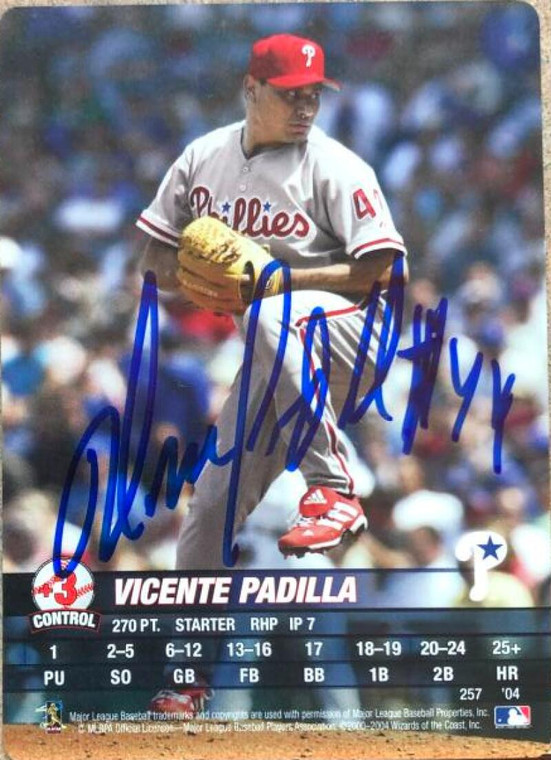 Vicente Padilla Autographed 2004 MLB Showdown #257