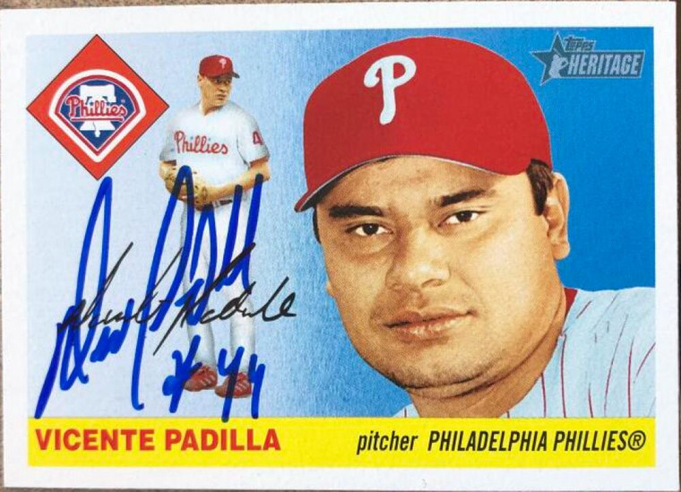 Vicente Padilla Autographed 2004 Topps Heritage #157