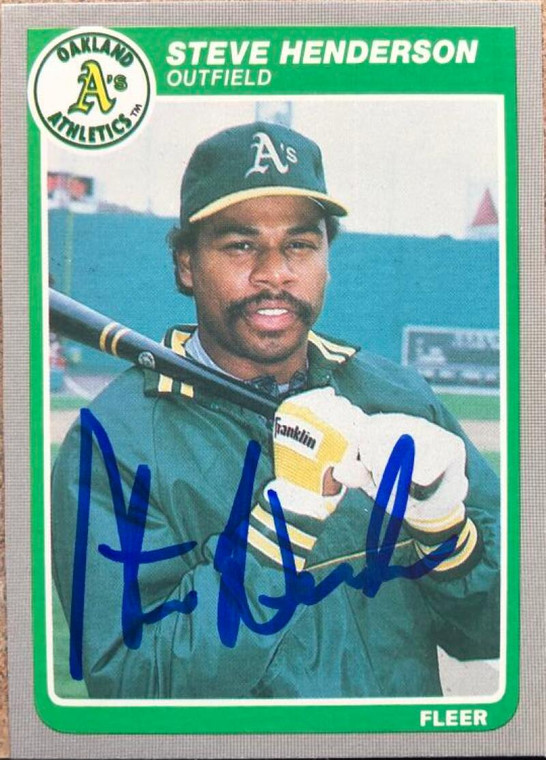 Steve Henderson Autographed 1985 Fleer Update #U-52 Oakland Athletics Card