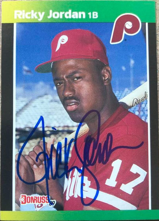 Ricky Jordan Autographed 1989 Donruss Baseball's Best #103