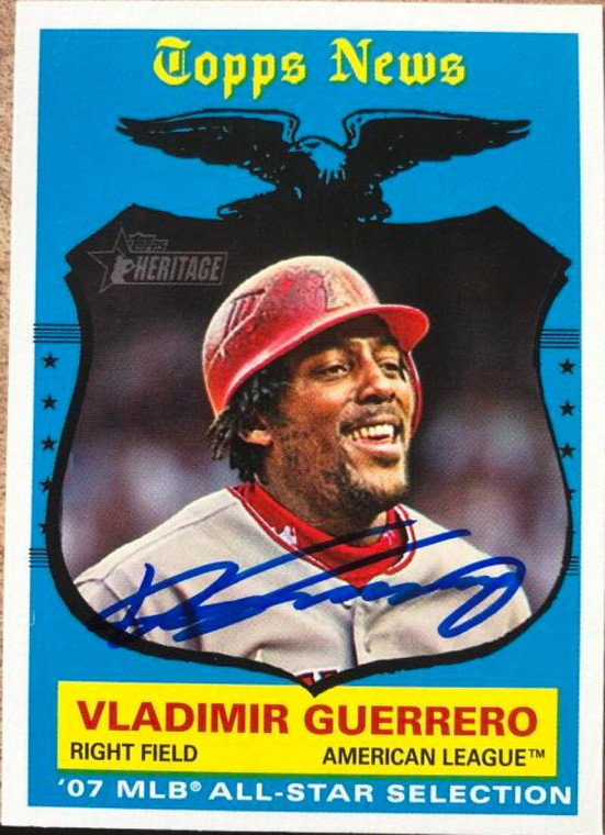 Vladimir Guerrero Autographed 2008 Topps Heritage #490