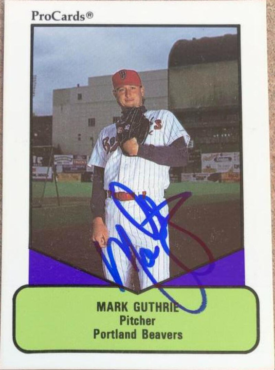 Mark Guthrie Autographed 1990 Pro Cards AAA #244