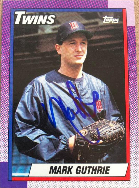 Mark Guthrie Autographed 1990 Topps #317 Minnesota Twins RC 