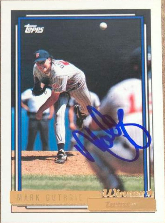 Mark Guthrie Autographed 1992 Topps Gold Winners #548