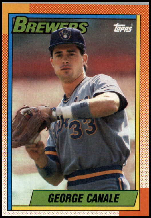 1990 Topps #344 George Canale VG RC Rookie Milwaukee Brewers 