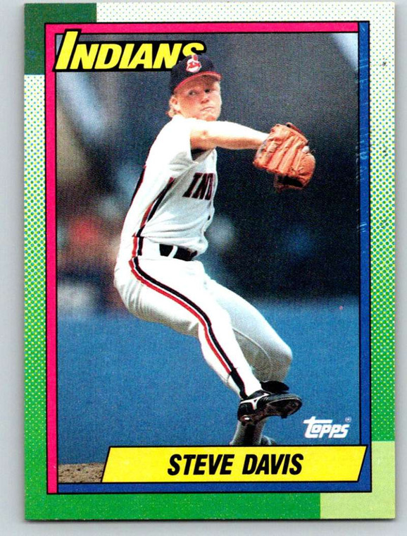1990 Topps #428 Steve Davis VG RC Rookie Cleveland Indians 