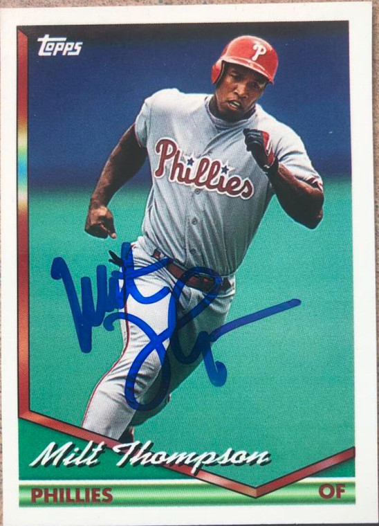 Milt Thompson Autographed 1994 Topps #722