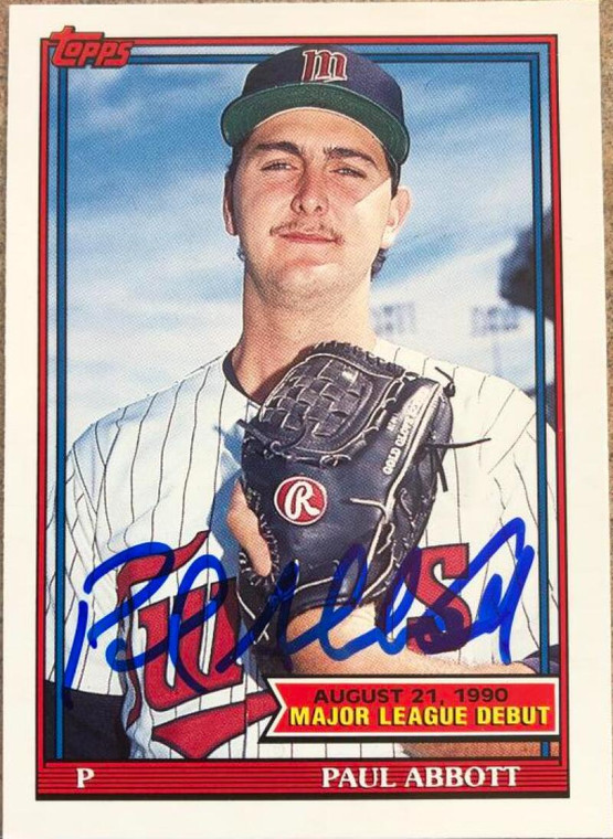Paul Abbott Autographed 1991 Topps Major League Debut 1990 #1