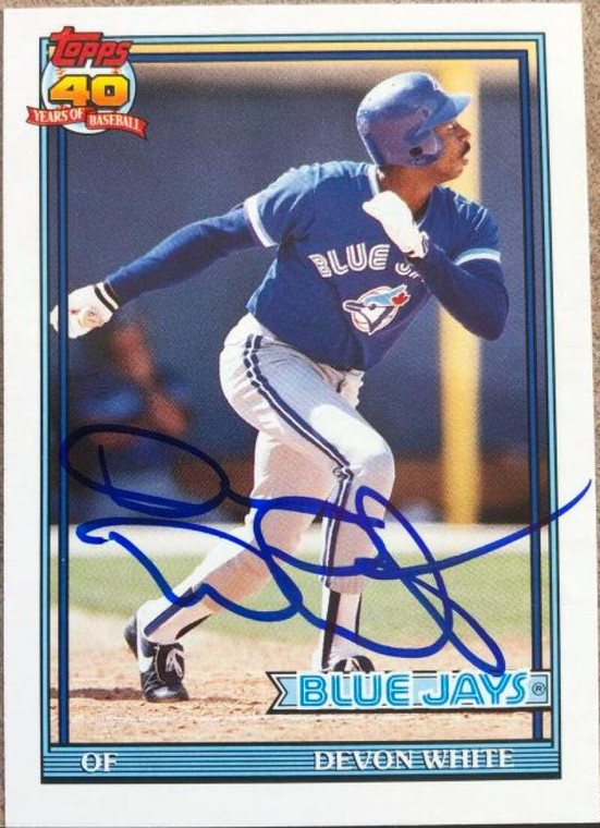 SOLD 119471 Devon White Autographed 1991 Topps Traded #125T