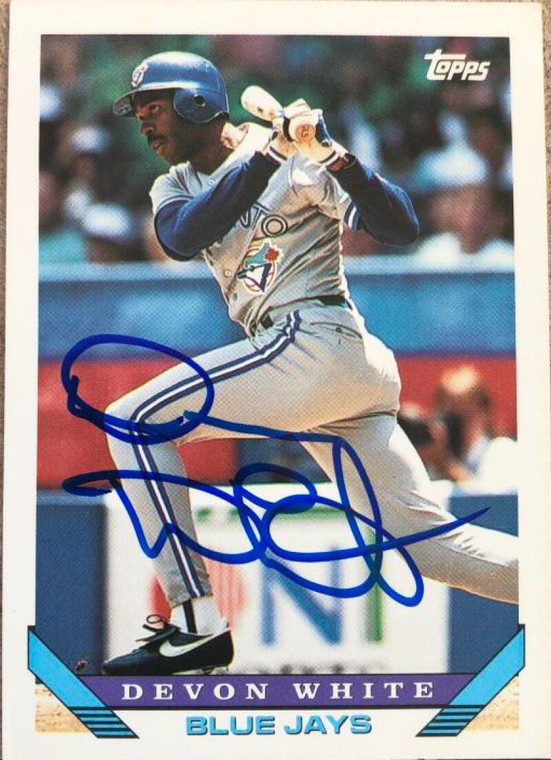 SOLD 119485 Devon White Autographed 1993 Topps #387