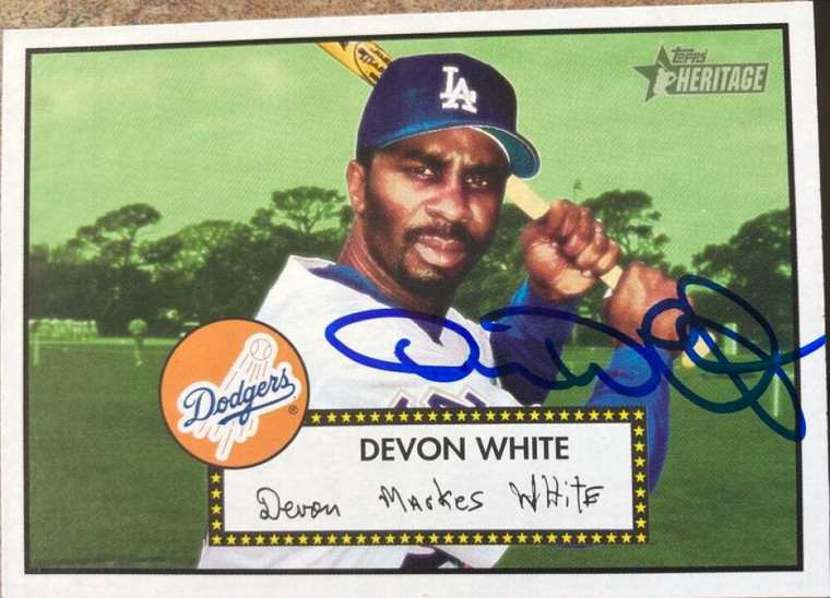 Devon White Autographed 2001 Topps Heritage #249 Red Back