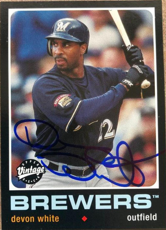 Devon White Autographed 2002 Upper Deck Vintage #148