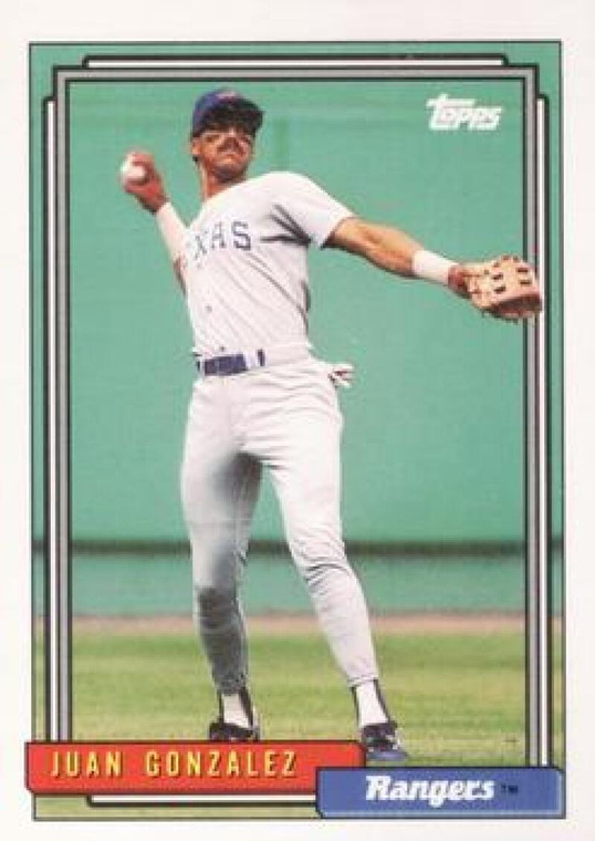 1992 Topps #27 Juan Gonzalez VG Texas Rangers 