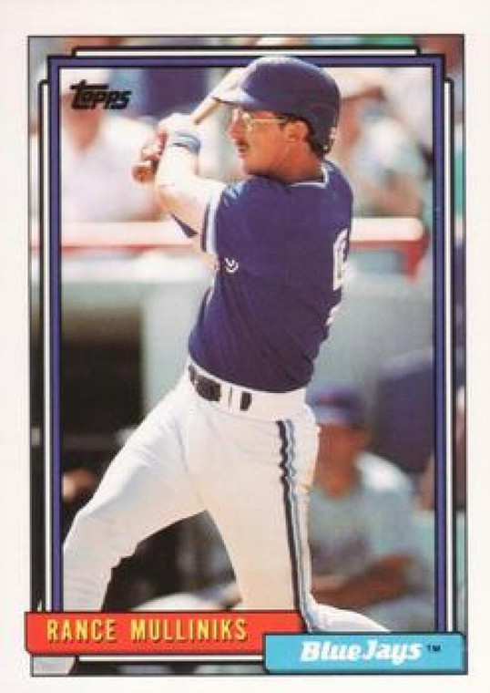 1992 Topps #133 Rance Mulliniks VG Toronto Blue Jays 