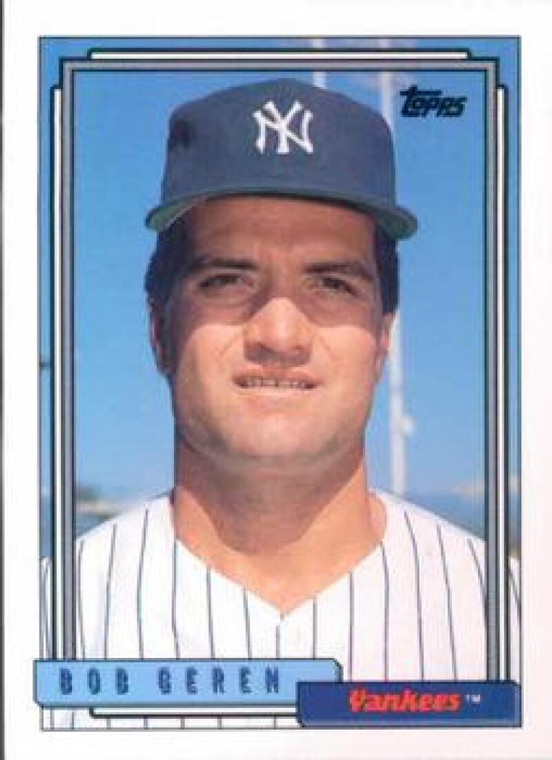 1992 Topps #341 Bob Geren VG New York Yankees 