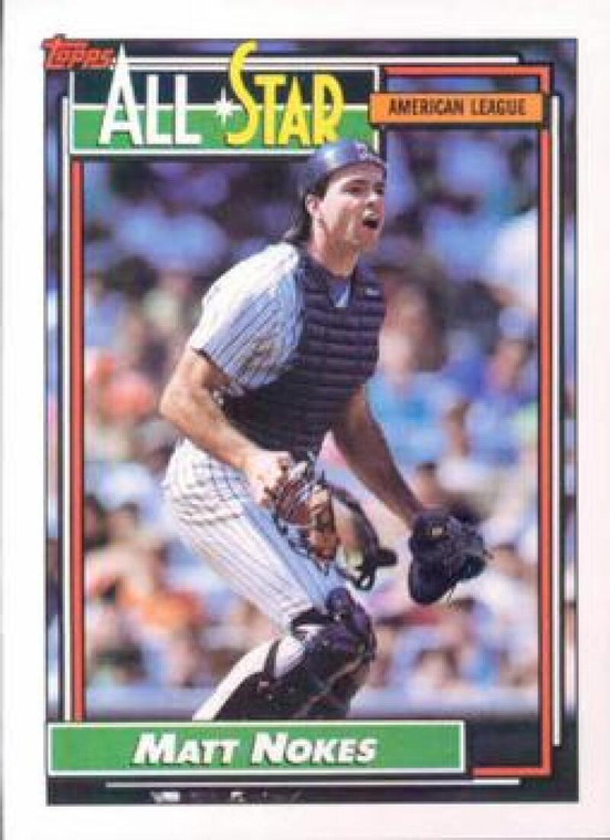 1992 Topps #404 Matt Nokes AS VG New York Yankees 