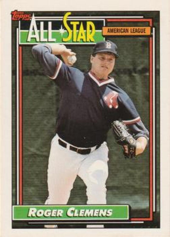 1992 Topps #405 Roger Clemens AS VG Boston Red Sox 