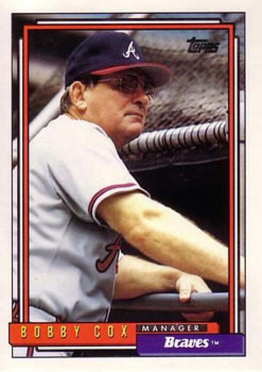 1992 Topps #489 Bobby Cox MG VG Atlanta Braves 