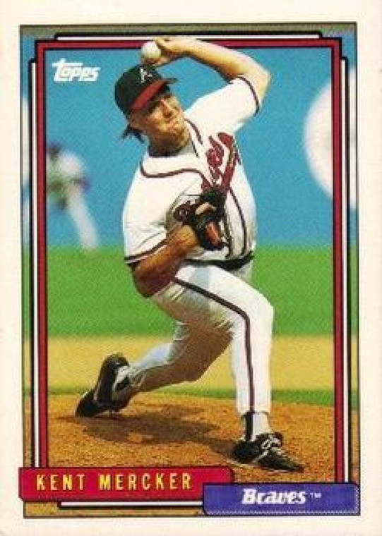 1992 Topps #596 Kent Mercker VG Atlanta Braves 