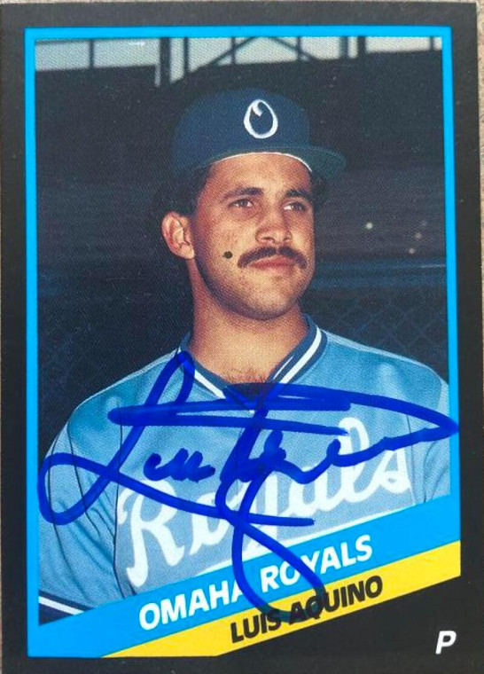 Luis Aquino Autographed 1988 CMC Omaha Royals #2