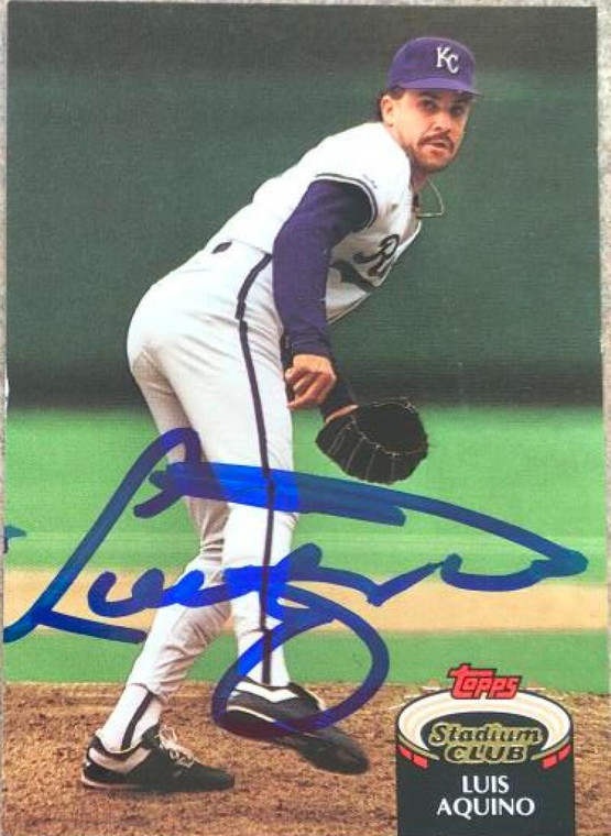 Luis Aquino Autographed 1992 Stadium Club #365