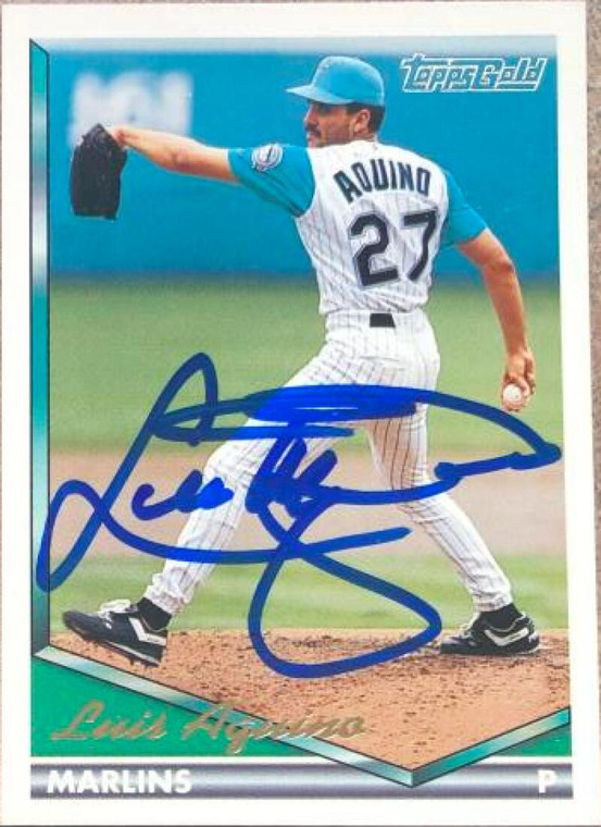 SOLD 119670 Luis Aquino Autographed 1994 Topps Gold #76